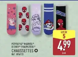 ALDI PEPPAPIG MARVEL DISNEY PAWPATROL Chaussettes offre