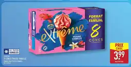 ALDI EXTRÊME 8 cônes fraise-vanille offre