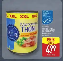 ALDI LES DORIS Thon à l'huile de tournesol offre