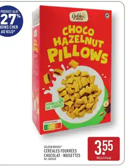 ALDI GOLDEN BRIDGE Céréales fourrées chocolat noisettes offre