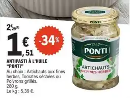 E.Leclerc ANTIPASTI À L’HUILE “PONTI” offre