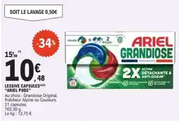 E.Leclerc LESSIVE CAPSULES ARIEL PODS offre