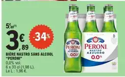 E.Leclerc BIÈRE NASTRO SANS ALCOOL “PERONI” offre