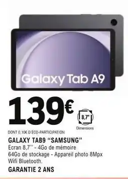 E.Leclerc GALAXY TAB9 “SAMSUNG” offre
