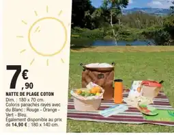 E.Leclerc Natte de plage coton offre