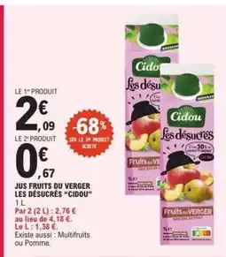 E.Leclerc Jus Fruits du Verger Les Désucrés “Cidou” offre
