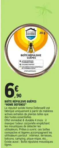 E.Leclerc BOÎTE RÉPULSIVE GUÊPES HOME DEFENSE offre