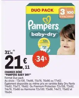 E.Leclerc CHANGES BÉBÉ “PAMPERS BABY DRY” offre