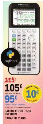 E.Leclerc Calculatrice TI-83 Premium offre