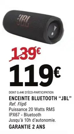 E.Leclerc ENCEINTE BLUETOOTH JBL offre