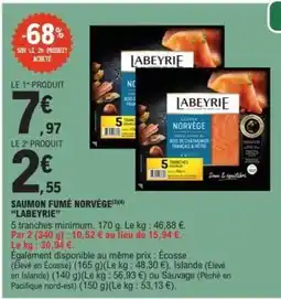 E.Leclerc Saumon Fumé Norvège 'Labeyrie' offre