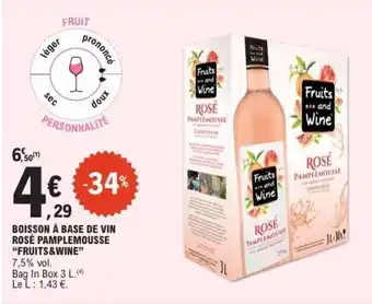 E.Leclerc Fruits and Wine Rosé Pamplemousse offre