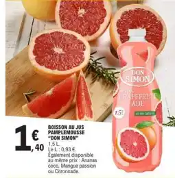 E.Leclerc BOISSON AU JUS PAMPLEMOUSSE “DON SIMON” offre