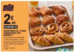 E.Leclerc Assortiment De 12 Mini Viennoiseries Pur Beurre offre