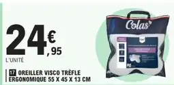E.Leclerc OREILLER VISCO TRÈFLE ERGONOMIQUE 55 X 45 X 13 CM offre
