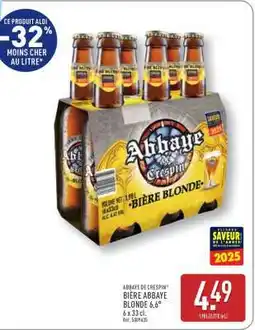 ALDI BIÈRE ABBAYE BLONDE 6,6° offre