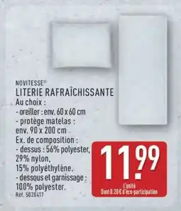 ALDI NOVITESSE LITERIE RAFRAÎCHISSANTE offre