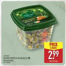 ALDI OLIVES VERTES AU BASILIC offre