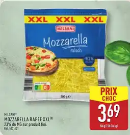ALDI MILSANI mozzarella rapée xxl offre