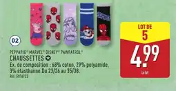 ALDI PEPPAPIG MARVEL DISNEY PAWPATROL Chaussettes offre
