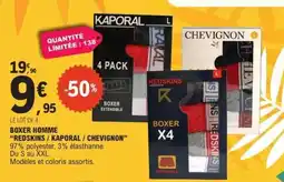 E.Leclerc BOXER HOMME “REDSKINS / KAPORAL / CHEVIGNON” offre