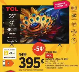 E.Leclerc TV QLED PRO TCL offre