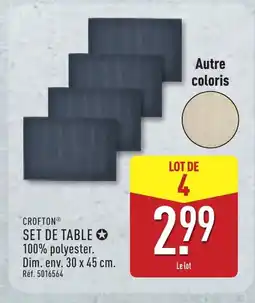 ALDI CROFTON Set de table offre