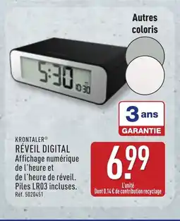 ALDI KRONTALER Reveil digital offre