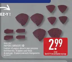 ALDI WORKZONE Papiers abrasifs offre
