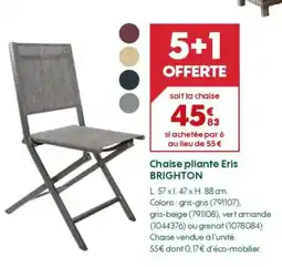 Truffaut BRIGHTON Chaise pliante Eris offre