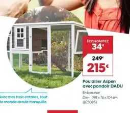 Truffaut DADU Poulailler Aspen avec pondoir offre