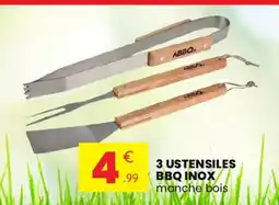 Stokomani 3 ustensiles bbq inox offre