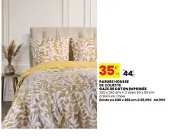 Stokomani Parure housse de couette gaze de coton imprimée offre
