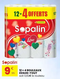 Stokomani SOPALIN 12+4 rouleaux essuie-tout offre