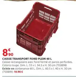 Rural Master Caisse transport fond plein offre
