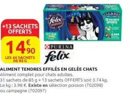 Rural Master FELIX Aliment tendres effilés en gelée chats offre