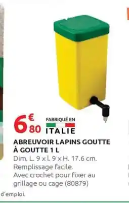 Rural Master Abreuvoir lapins goutte à goutte offre