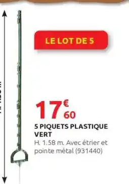 Rural Master 5 piquets plastique vert offre