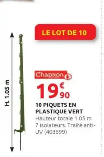 Rural Master 10 piquets en plastique vert offre