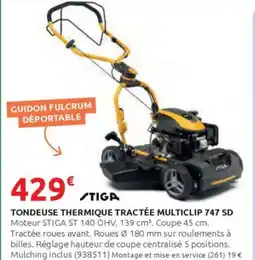 Rural Master Tondeuse thermique tractée multiclip 747 sd offre