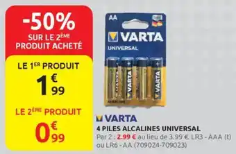 Rural Master VARTA 4 piles alcalines universal offre