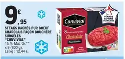 E.Leclerc Express CONVIVIAL Steaks hachés pur boeuf charolais façon bouchère surgelés offre