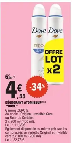 E.Leclerc Express DOVE Déodorant atomiseur offre