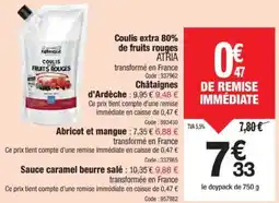 Promocash ATRIA Coulis extra 80% de fruits rouges offre