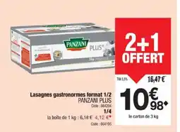 Promocash PANZANI PLUS Lasagnes gastronormes format offre