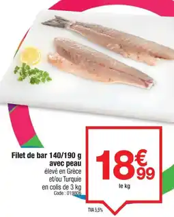 Promocash Filet de bar avec peau offre