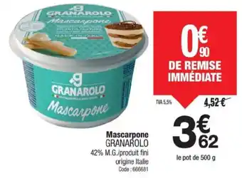 Promocash GRANAROLO Mascarpone offre
