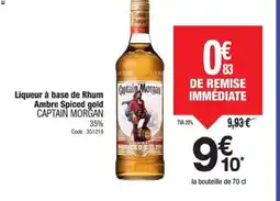 Promocash CAPTAIN MORGAN Liqueur à base de Rhum Ambre Spiced gold offre