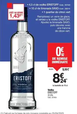 Promocash ERISTOFF Vodka offre