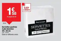 Promocash Serviettes gaufrées 2 plis blanches offre